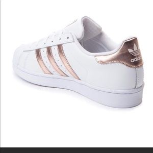adidas superstar white and rose gold